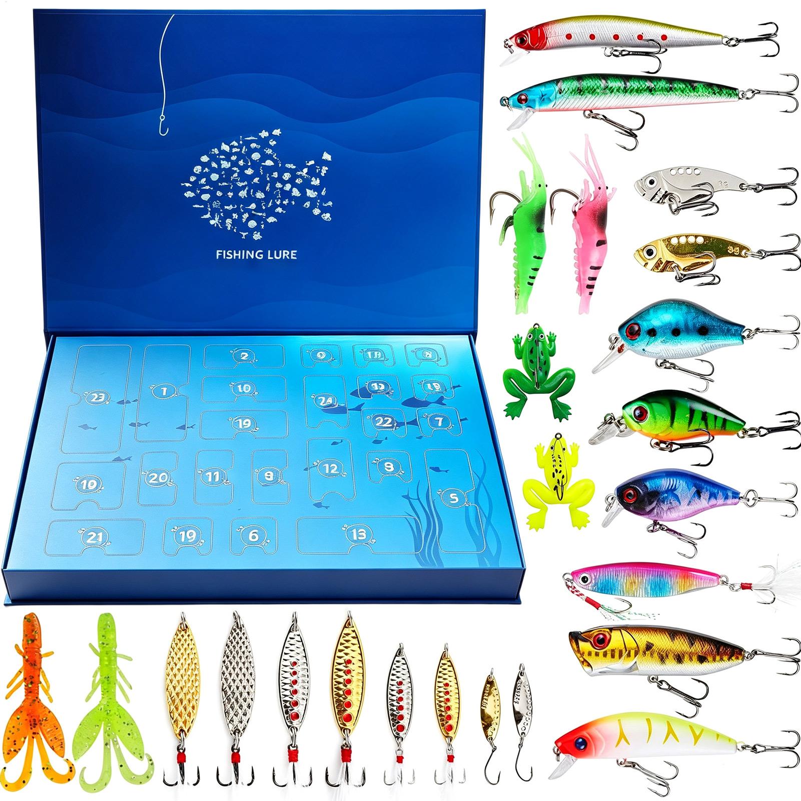 Fishing Lure Box - 24 Days Christmas Fishing Bait Advent