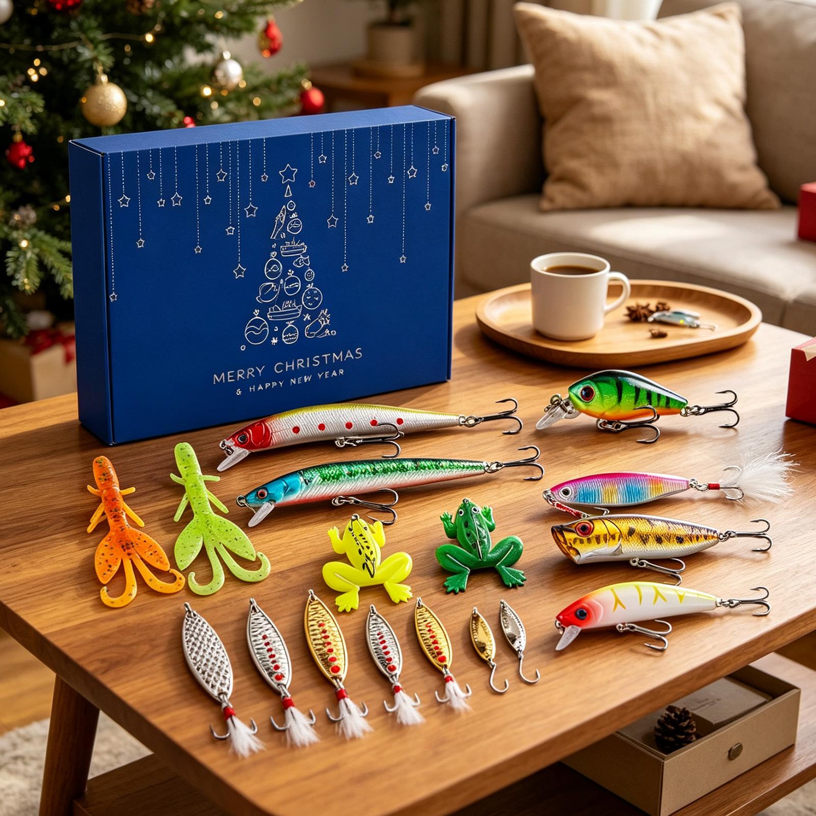 24 Days Christmas Fishing Bait - Fishing Lure Box ulasan dan harga