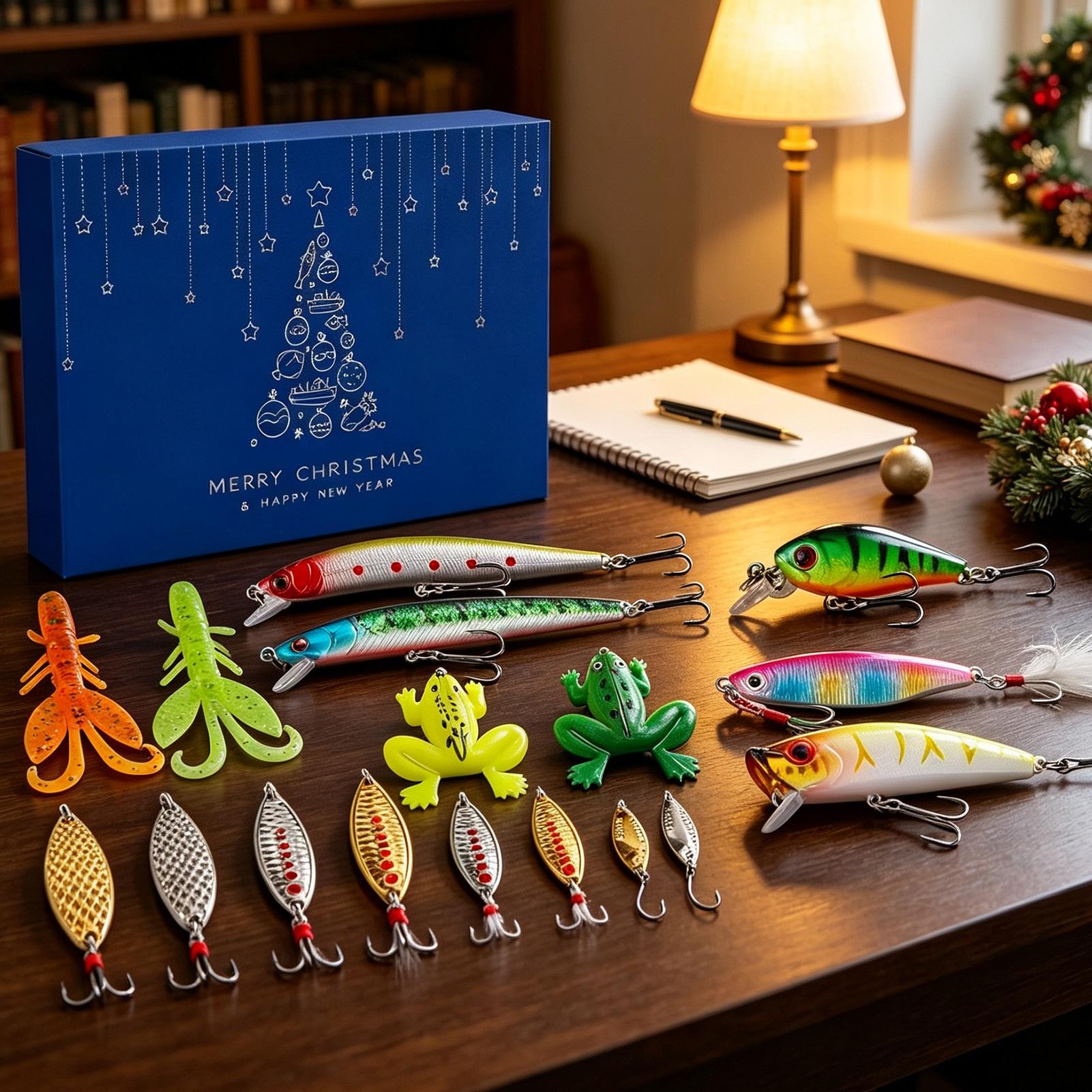 24 Days Christmas Fishing Bait - Fishing Lure Box ulasan dan harga