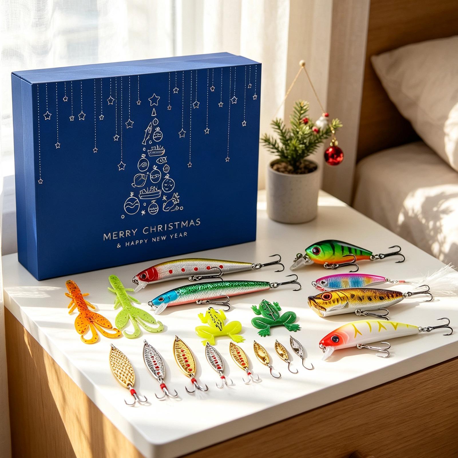 24 Days Christmas Fishing Bait - Fishing Lure Box ulasan dan harga