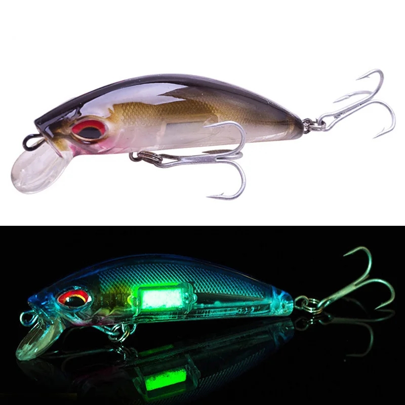 3D Eyes Luminous Minnow Fishin - Fishing Lure Crankbait ulasan dan harga