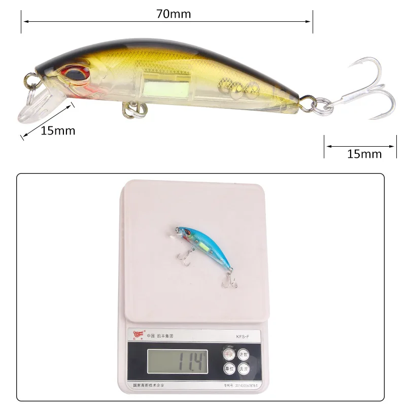 3D Eyes Luminous Minnow Fishin - Fishing Lure Crankbait ulasan dan harga