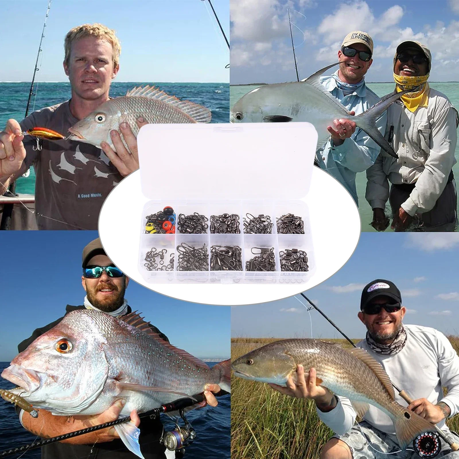 115pcs Fishing Swivel Connecto - Fishing Lure Box ulasan dan harga