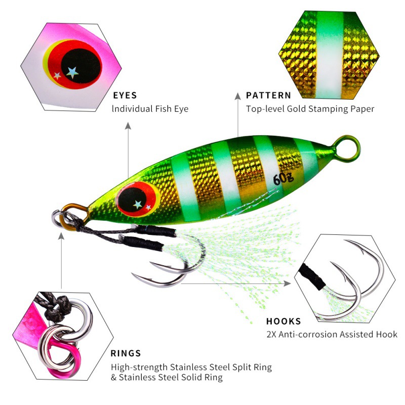 Metal Slow Jig Lure Hard Artif - Fishing Lure Spoon ulasan dan harga