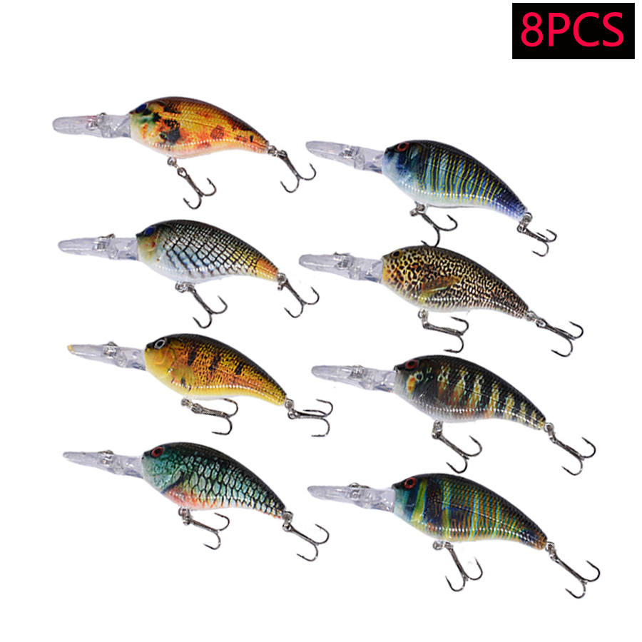 8pcs Jerkbait Minnow ABS Hard  - Fishing Lure Crankbait ulasan dan harga