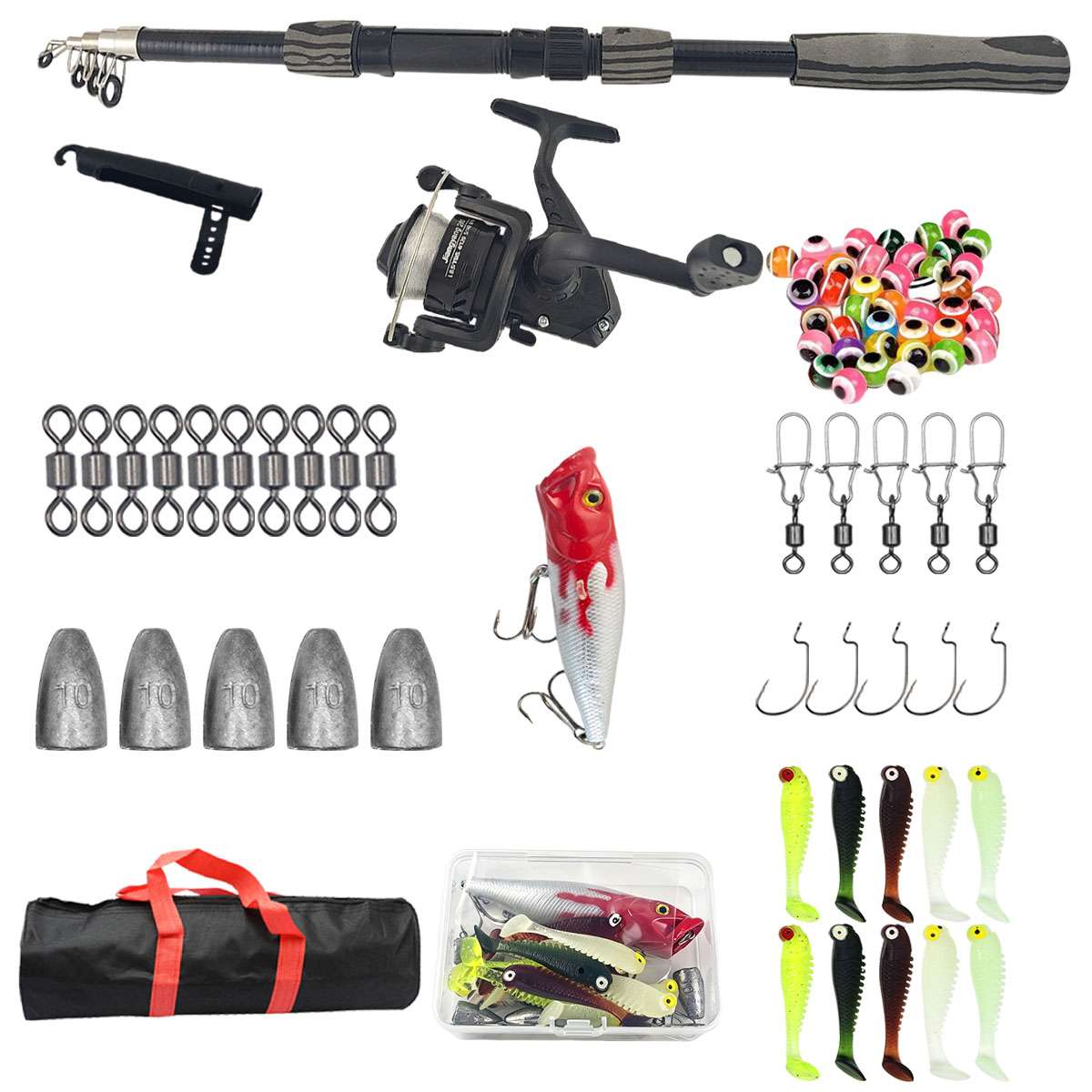Portable Telescopic Fishing Ro - Fishing Lure Spinner ulasan dan harga