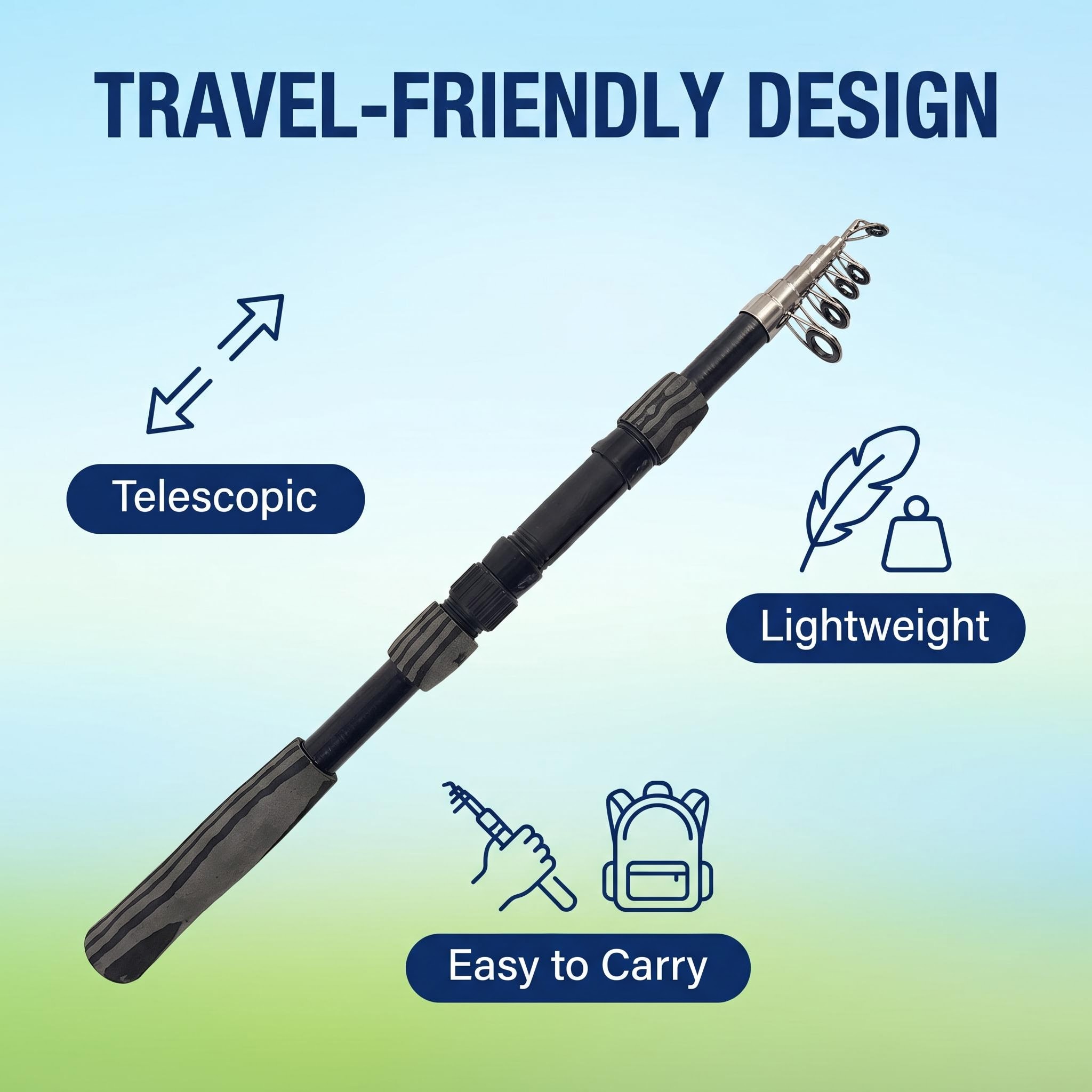 Portable Telescopic Fishing Ro - Fishing Lure Spinner ulasan dan harga