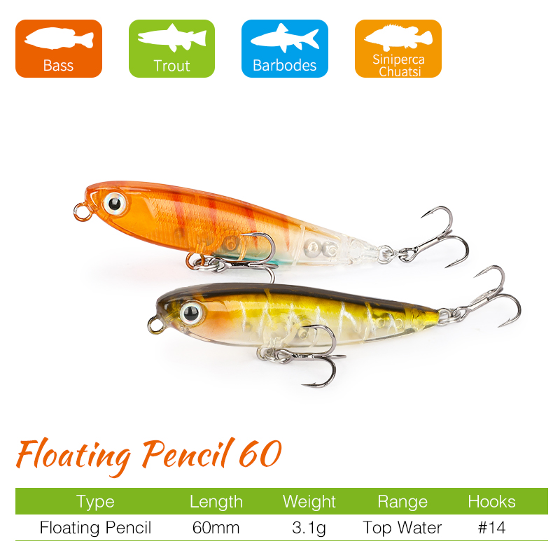 TSURINOYA Floating Pencil Hard - Fishing Lure Crankbait ulasan dan harga